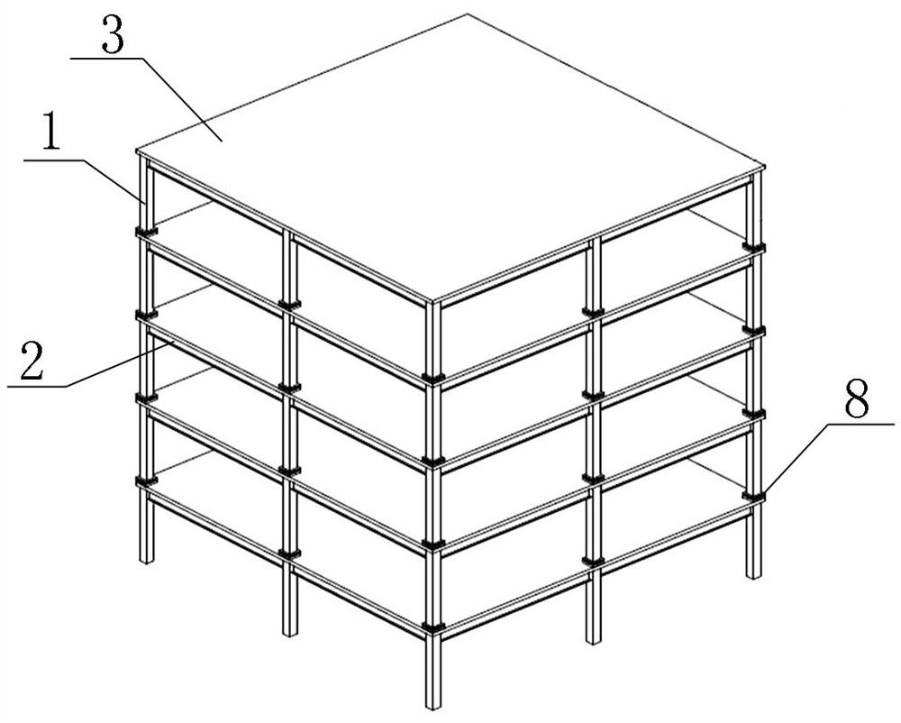 Design method of a prestressed fabricated steel frame friction damping structure system