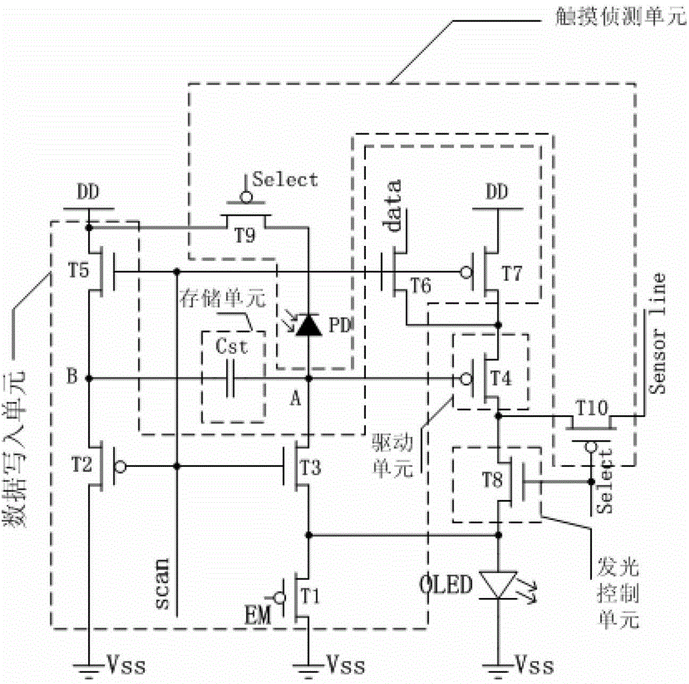 Organic light-emitting diode pixel circuit, method for driving same and display device