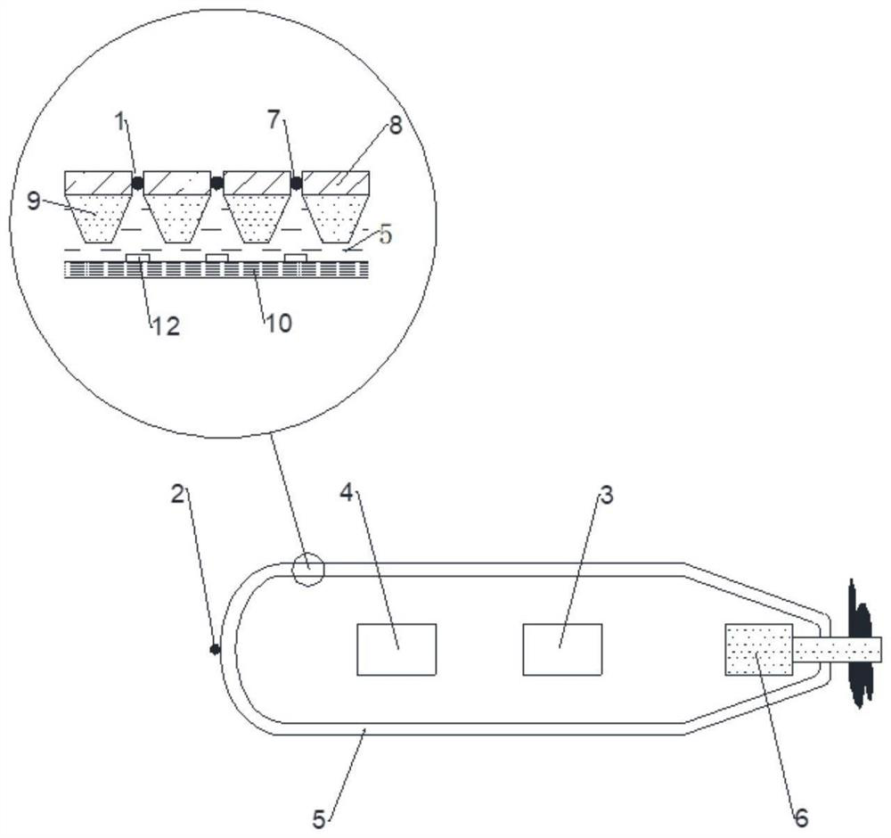 Motion drag reduction shell of unmanned underwater vehicle