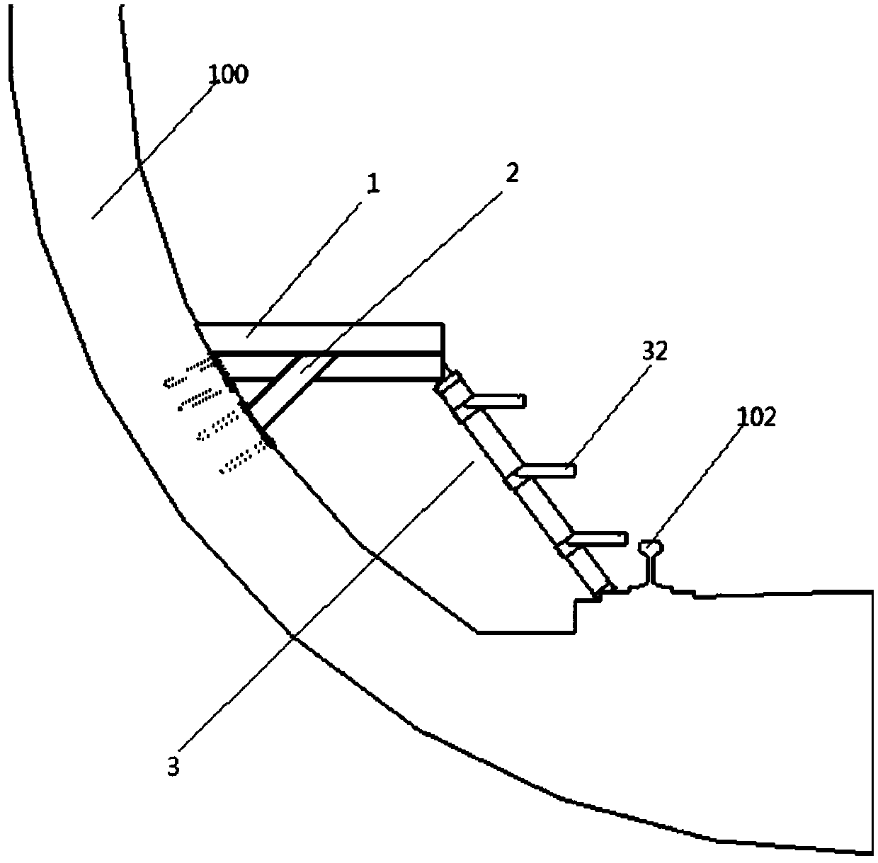 A rapid evacuation device and method for subway evacuation platform to track area