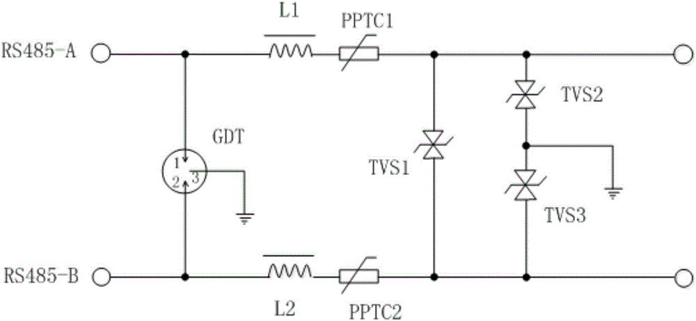 Lightning protection device applicable to RS-485 transmission line