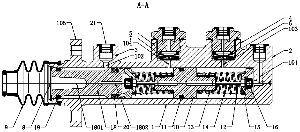 Brake master cylinder assembly with double one-way valves