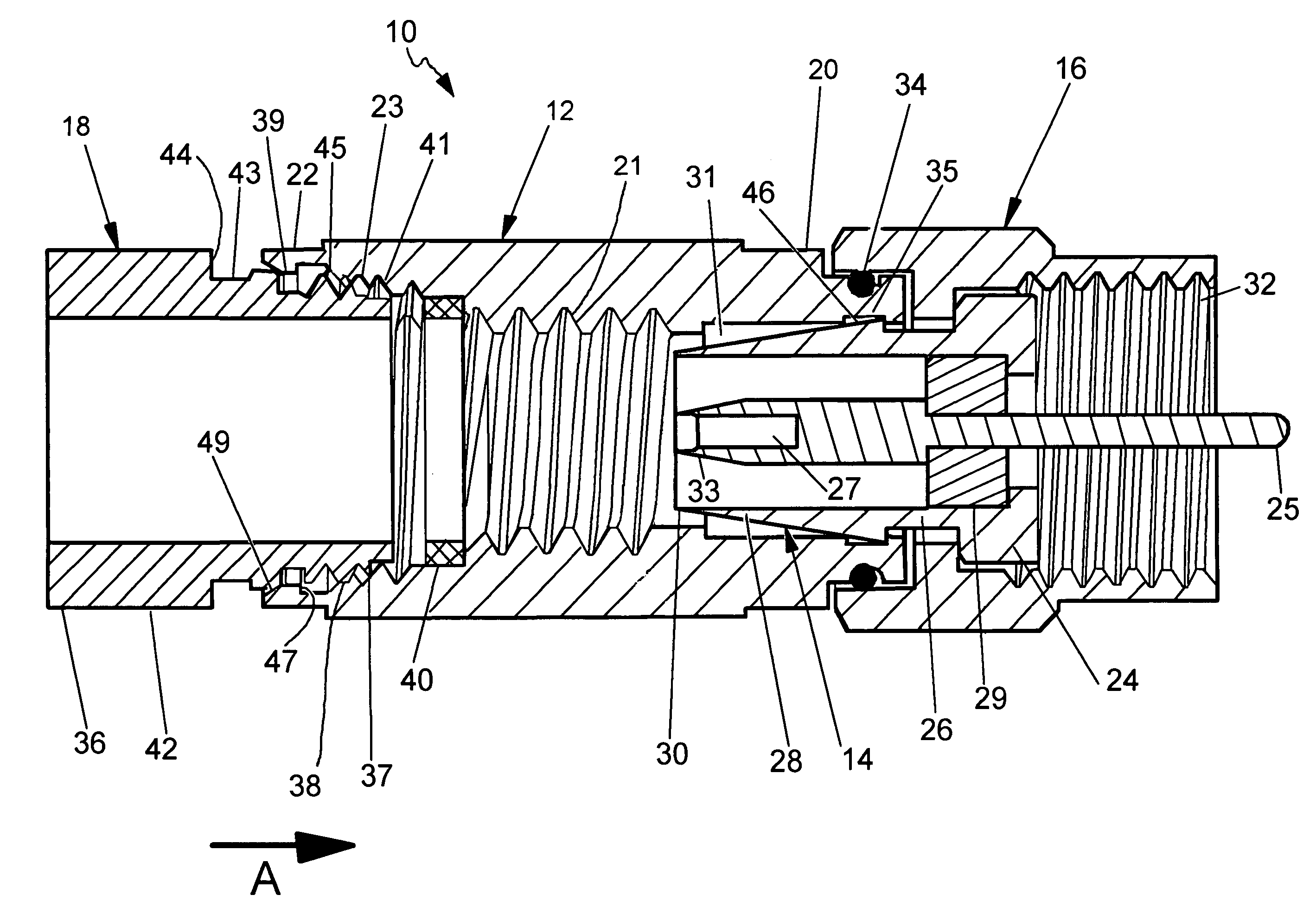 Prepless coaxial cable connector