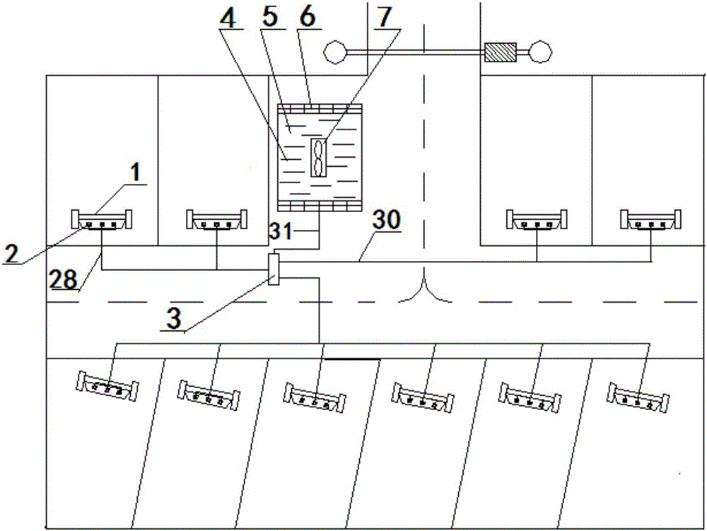 Evaporation and cooling spraying system applicable to open parking lot and monitoring station