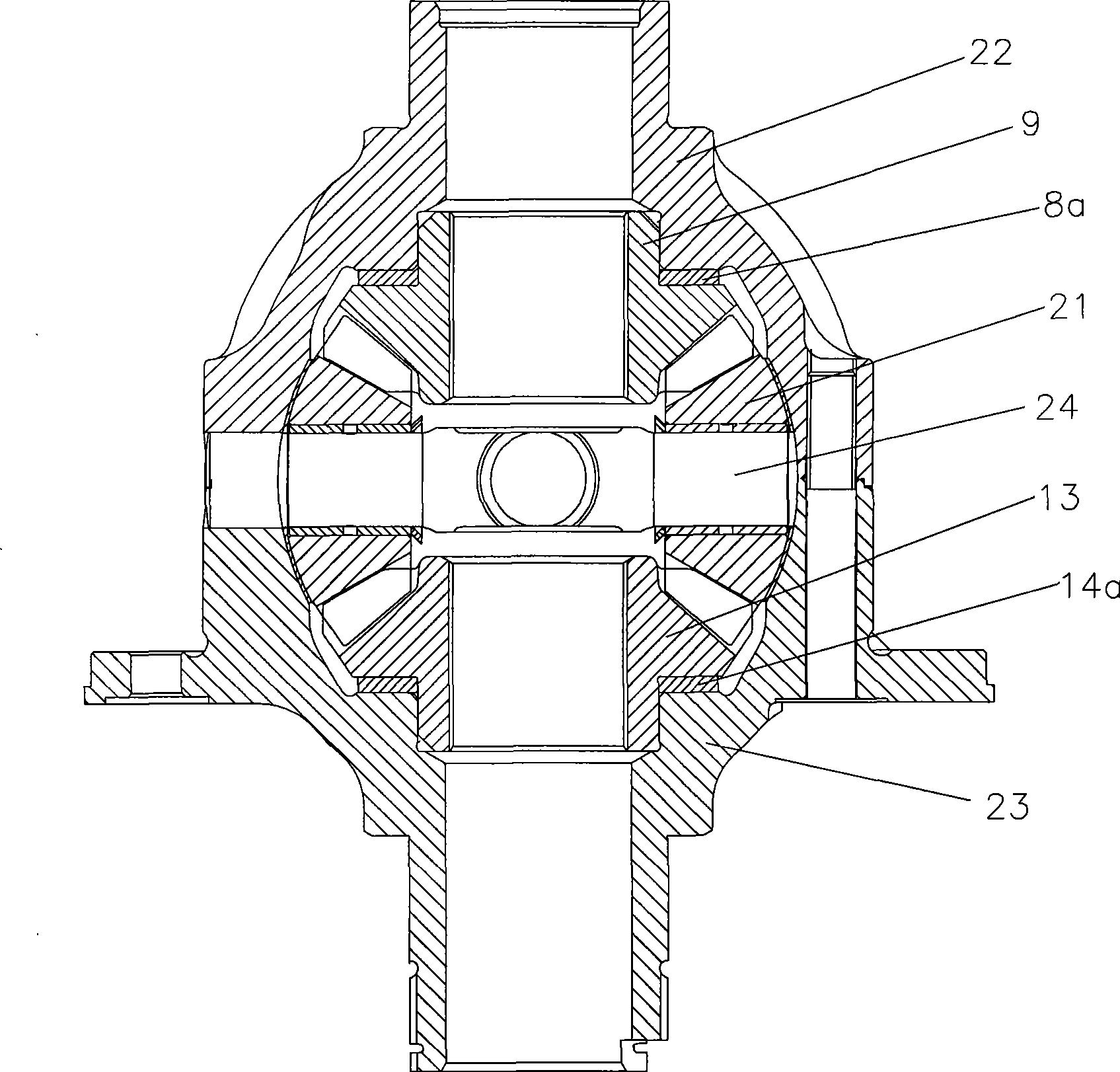 Differential gear pad-choosing measuring system and measuring method