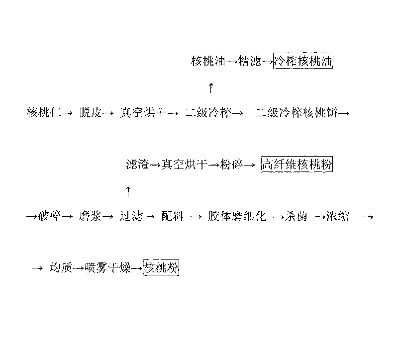 Walnut powder and production method thereof