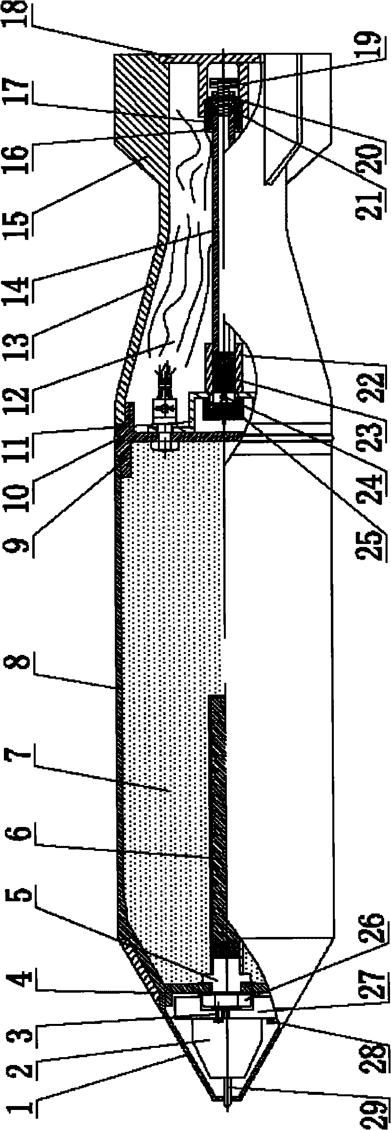 Pneumatic emission-type forest extinguishing cannonball