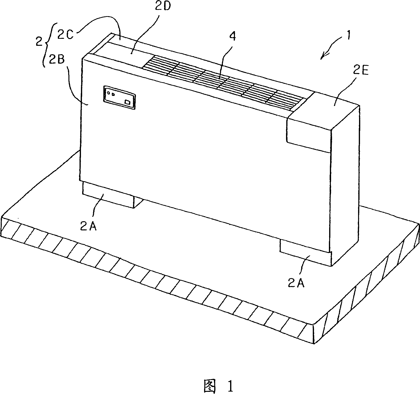 On-floor mount type air filtering apparatus