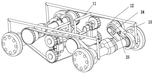 Small and medium-sized multi-adaptive four-wheel-drive excavator