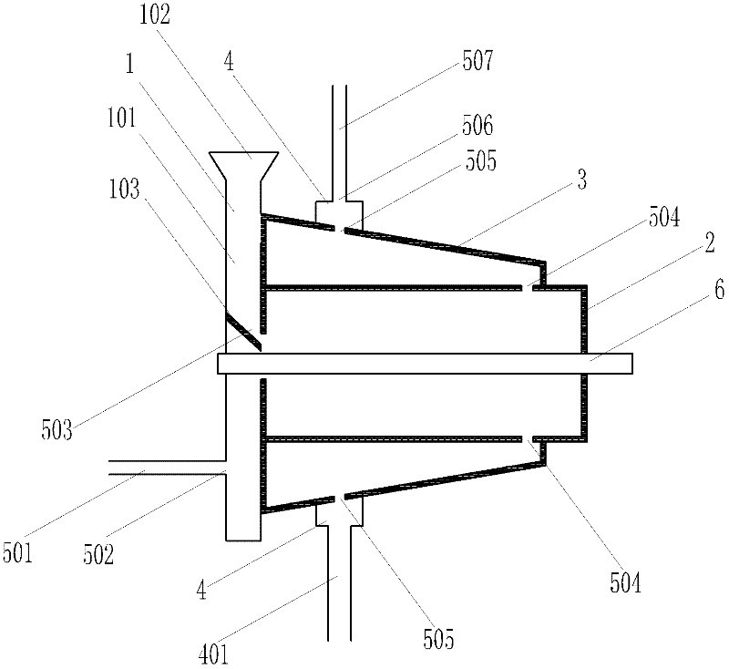 Zero-discharge double-cylinder rotary carbonization furnace for preparing active carbon