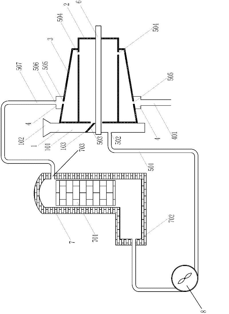 Zero-discharge double-cylinder rotary carbonization furnace for preparing active carbon