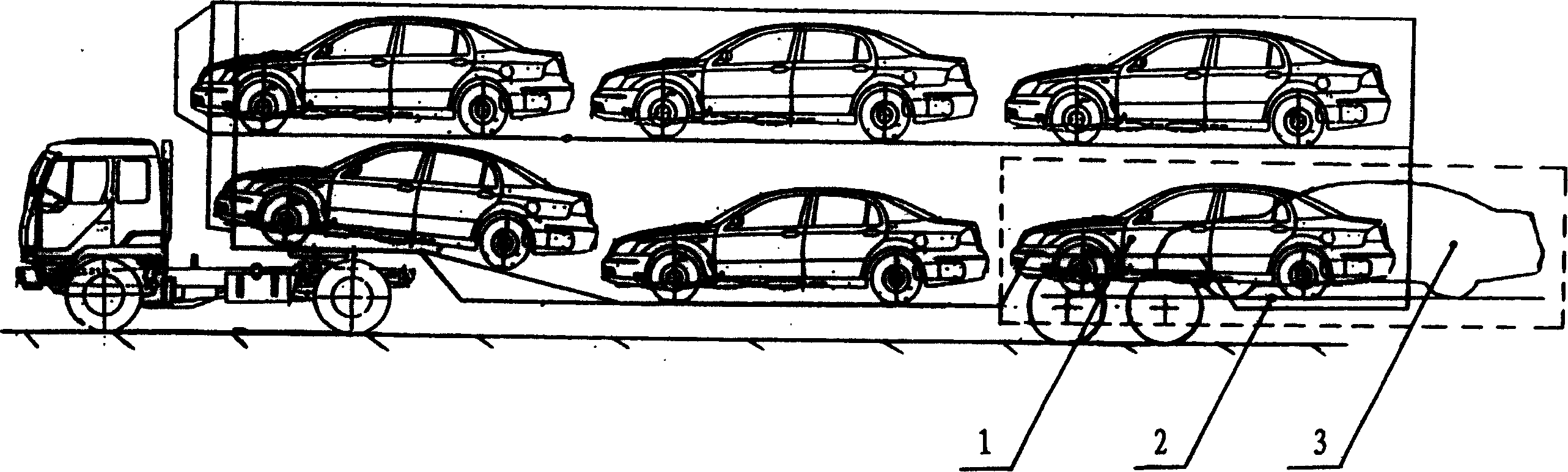 'Zero kilometre' loading-unloading displacement apparatus for vehicle