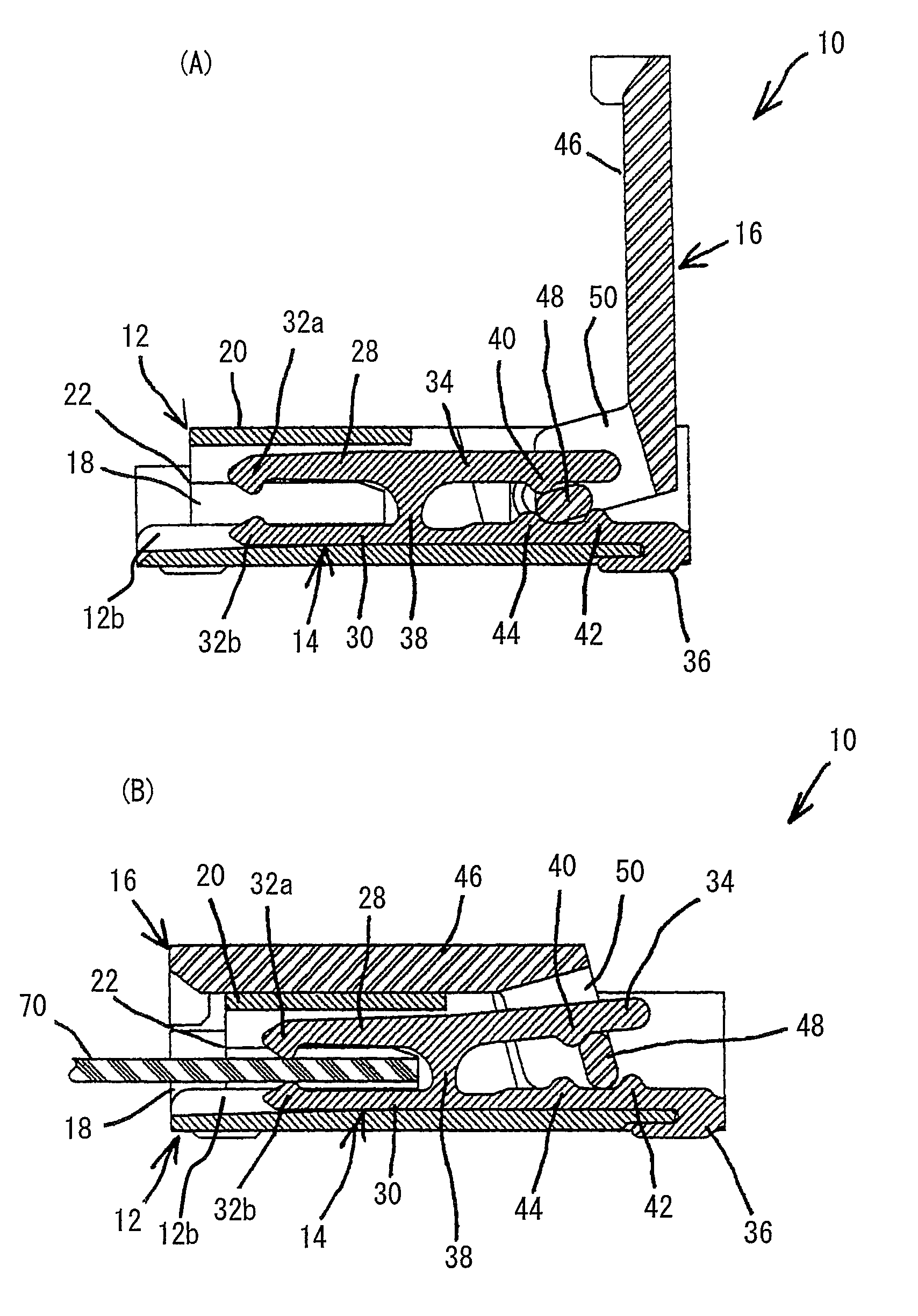 Space saving miniature connector for electric devices