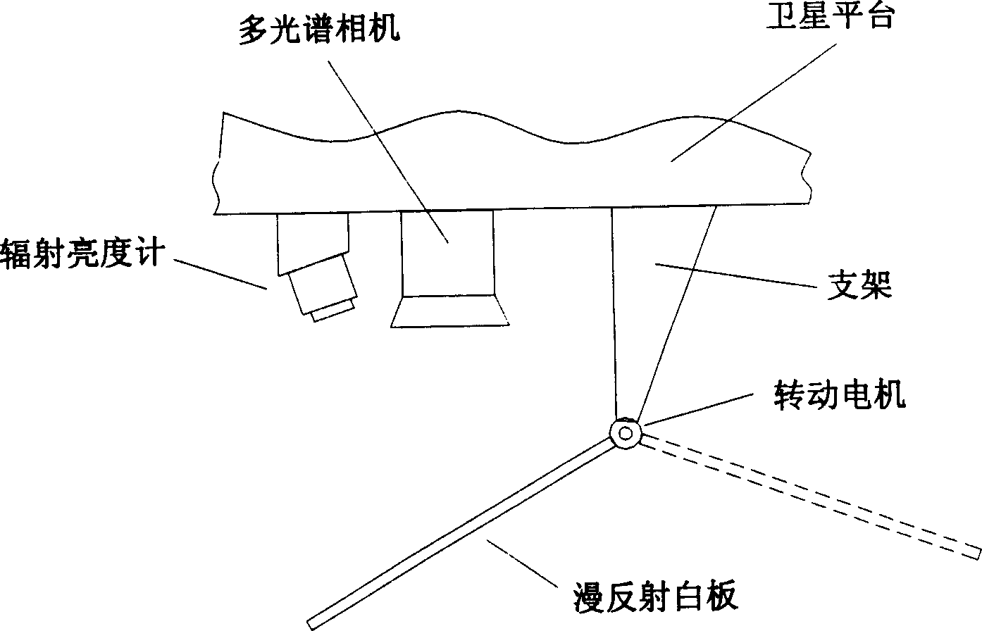 Satellite full optical-path radiation beaconing method