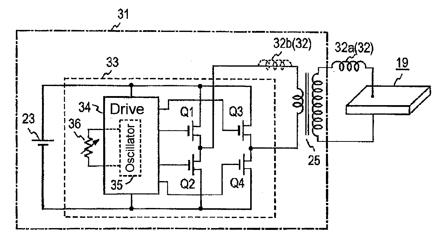 Dielectric barrier discharge lamp drive circuit