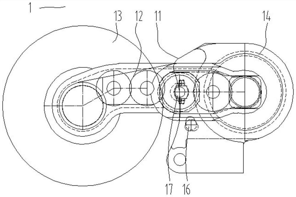 Swing arm of short-span coal mining machine for thin coal seam