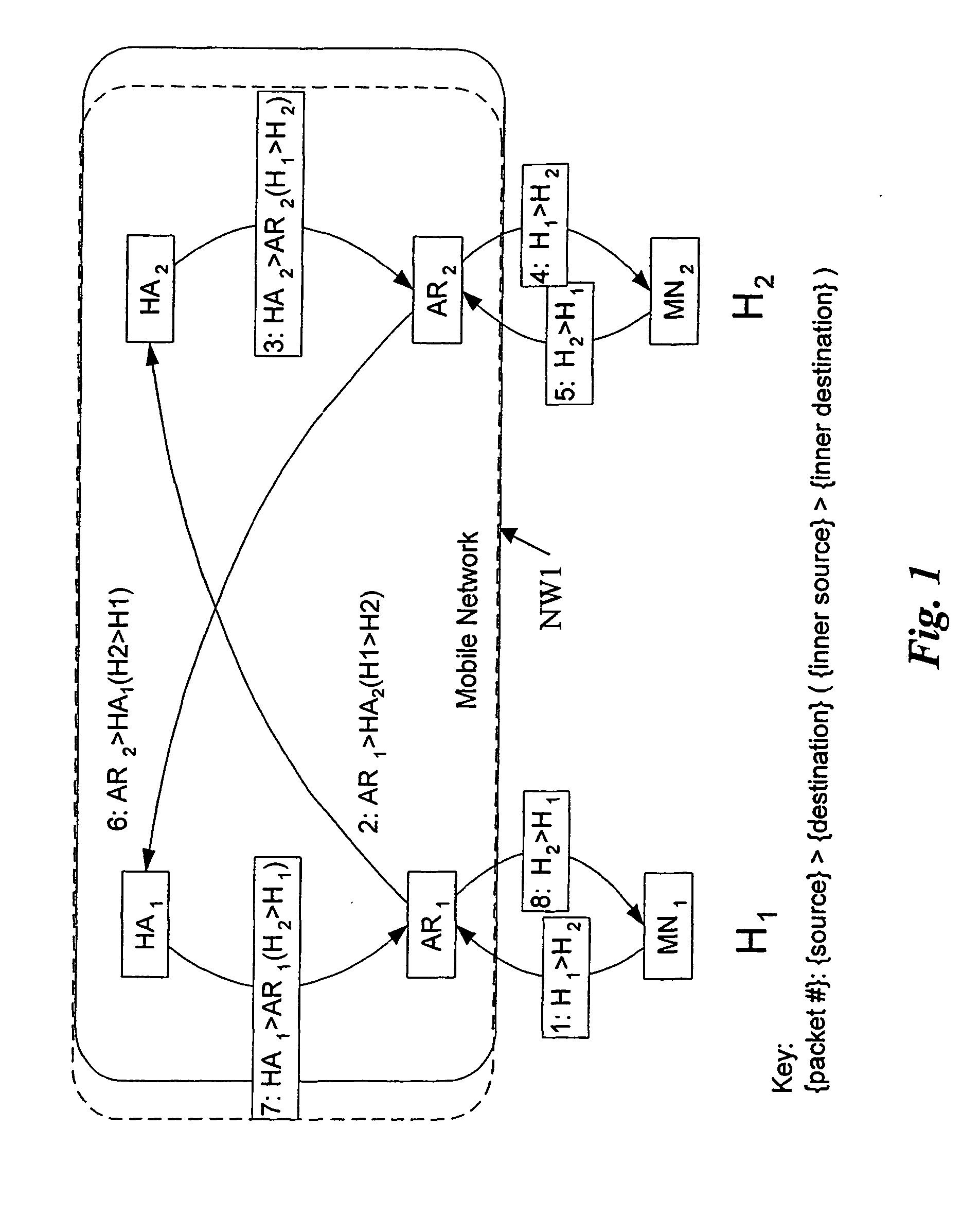 Route optiminzing in mobile ip providing location privacy