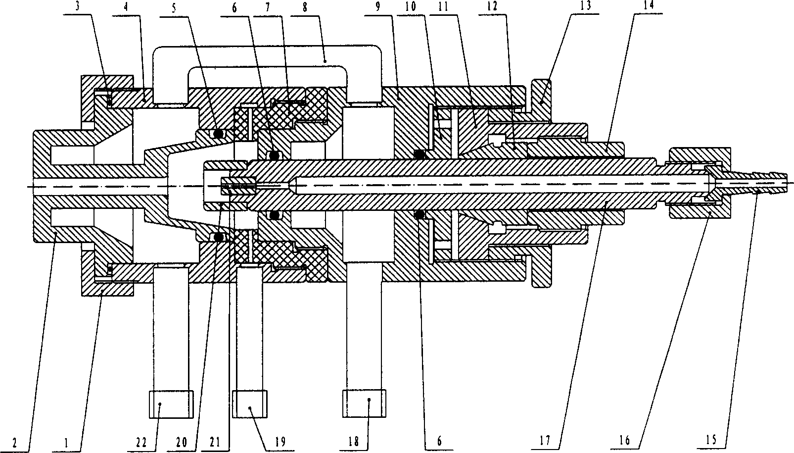 Hollow cathode central axial powder-feeding plasma spraying gun