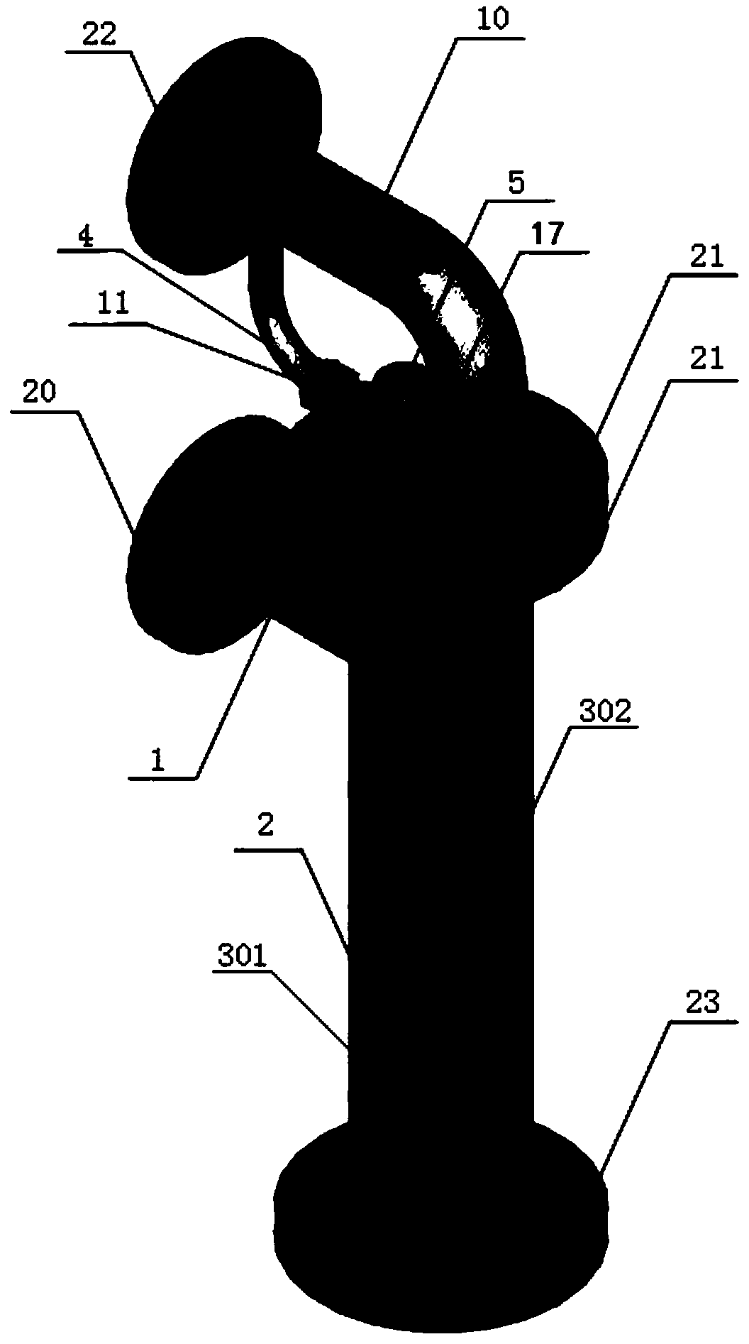 A land surface wellhead oil, gas and water three-phase water content measuring device