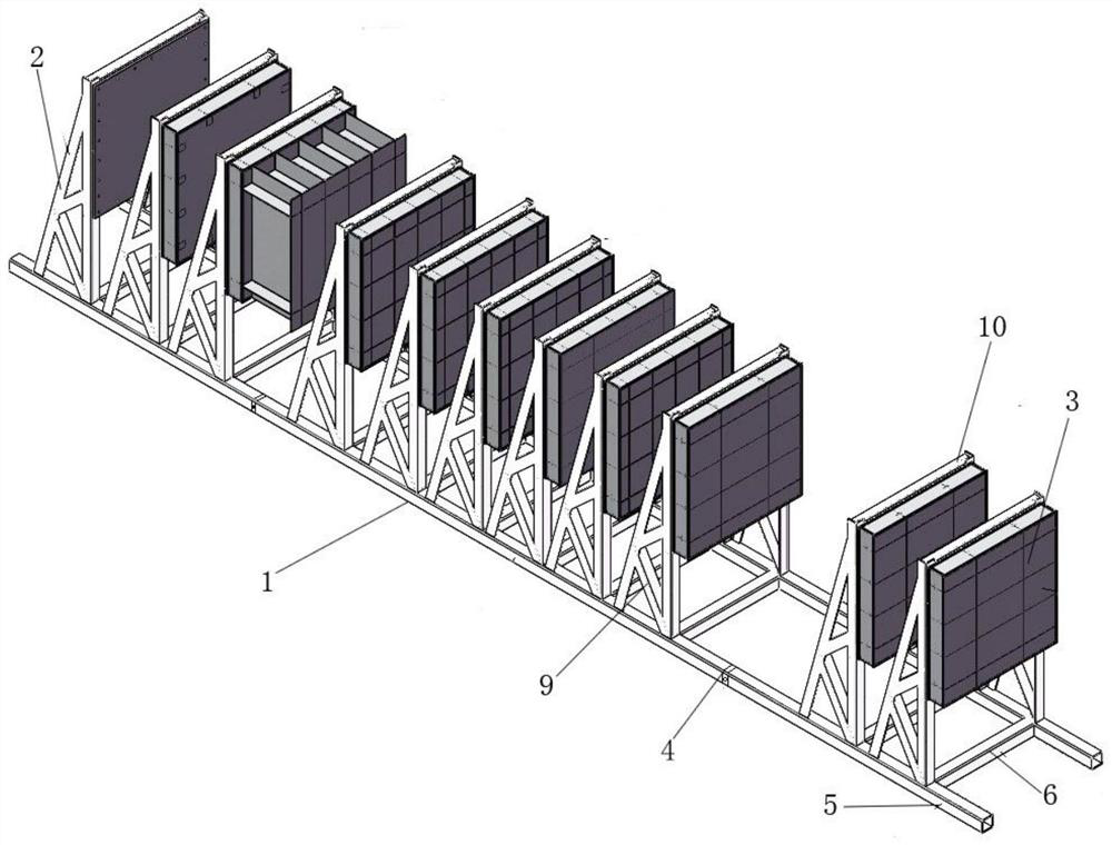 Multi-layer integrated target frame for penetration test and mounting method