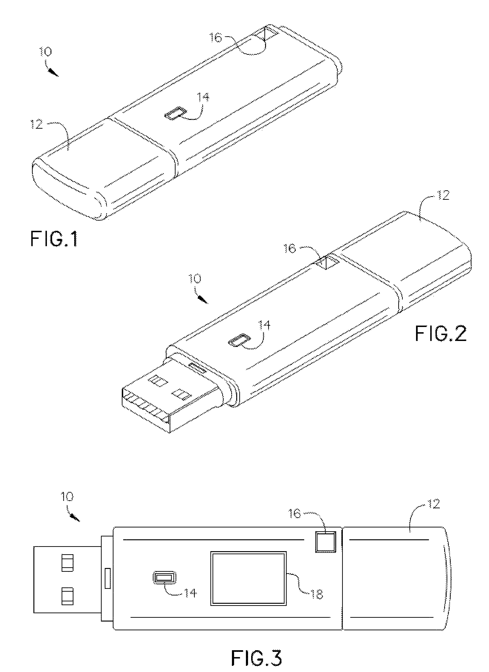 Encrypted mass-storage device with self running application