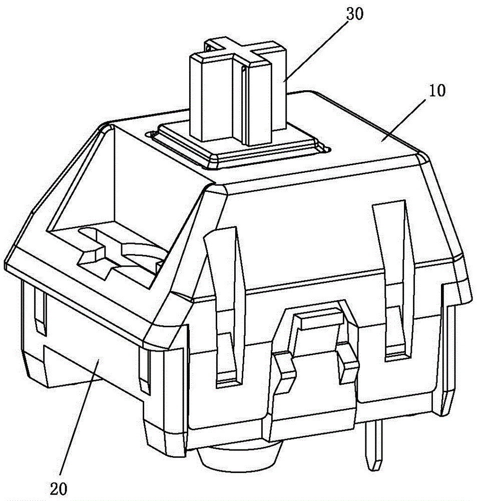 Dustproof mechanical keyboard switch capable of being automatically assembled easily and assembly method thereof