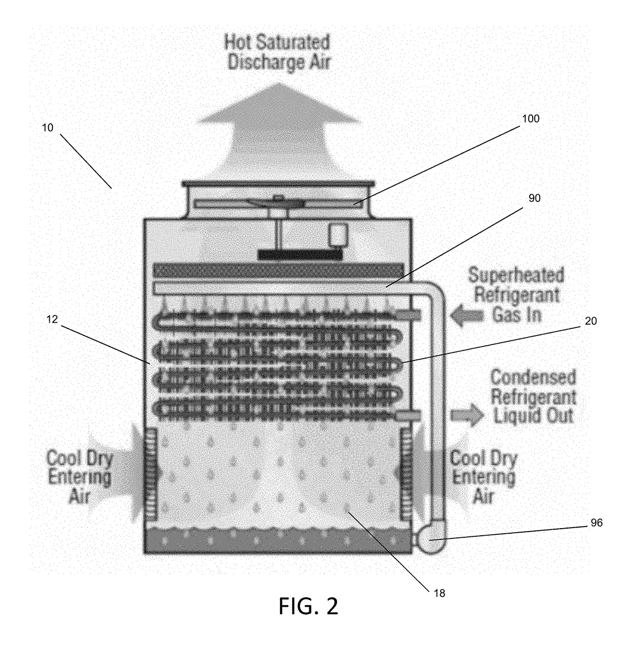 Evaporative refrigerant condenser heat exchanger