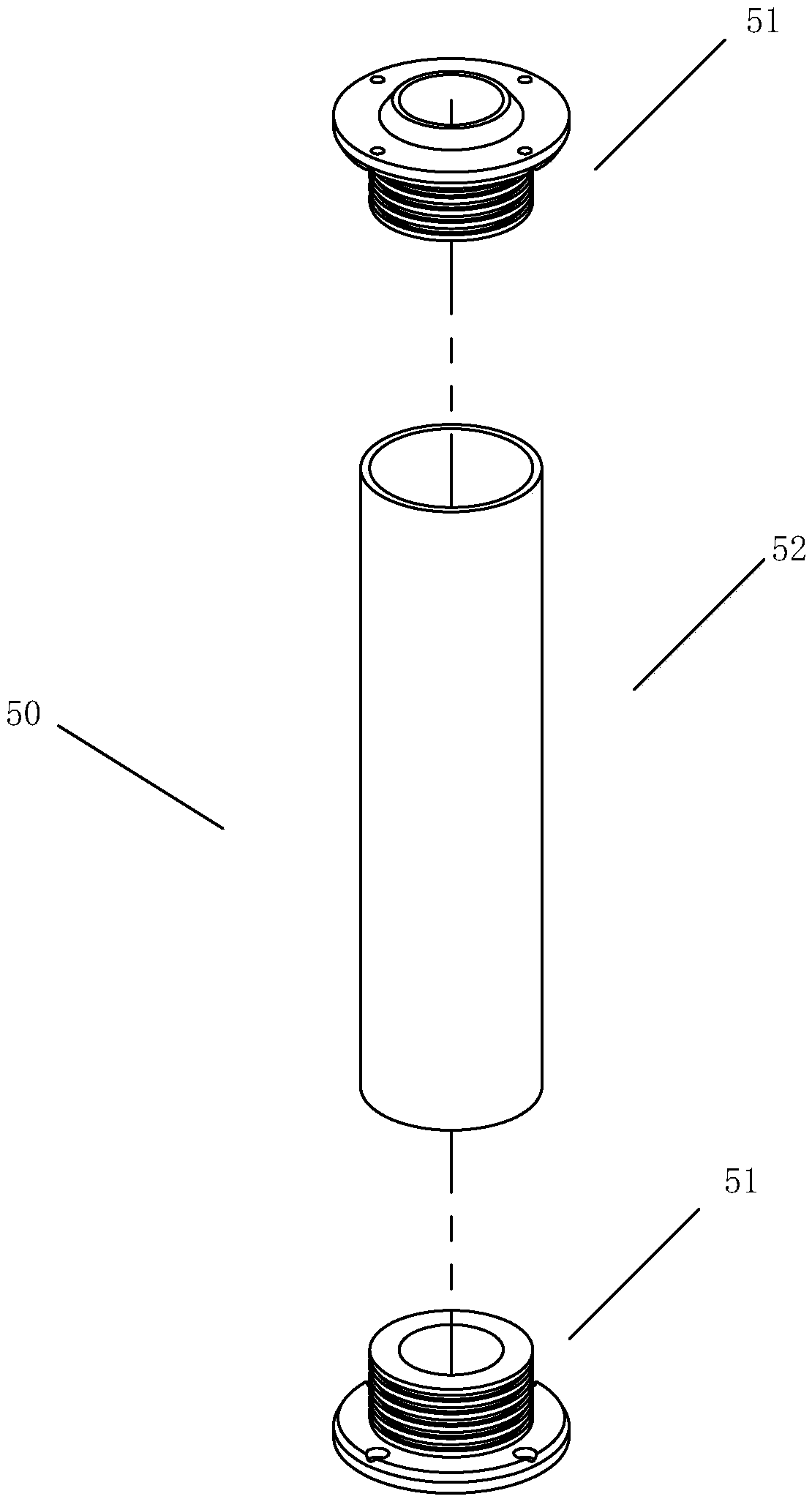 A measuring instrument and measuring method for the distance between two sphere centers in space