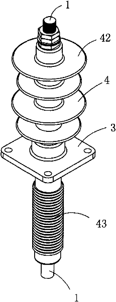 High voltage wall bushing