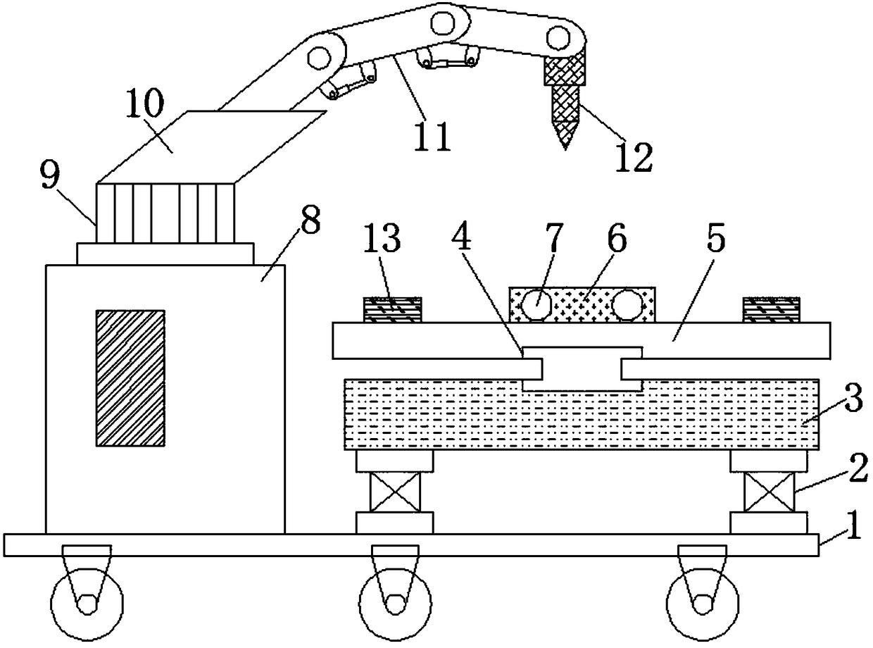 Metal door welding device