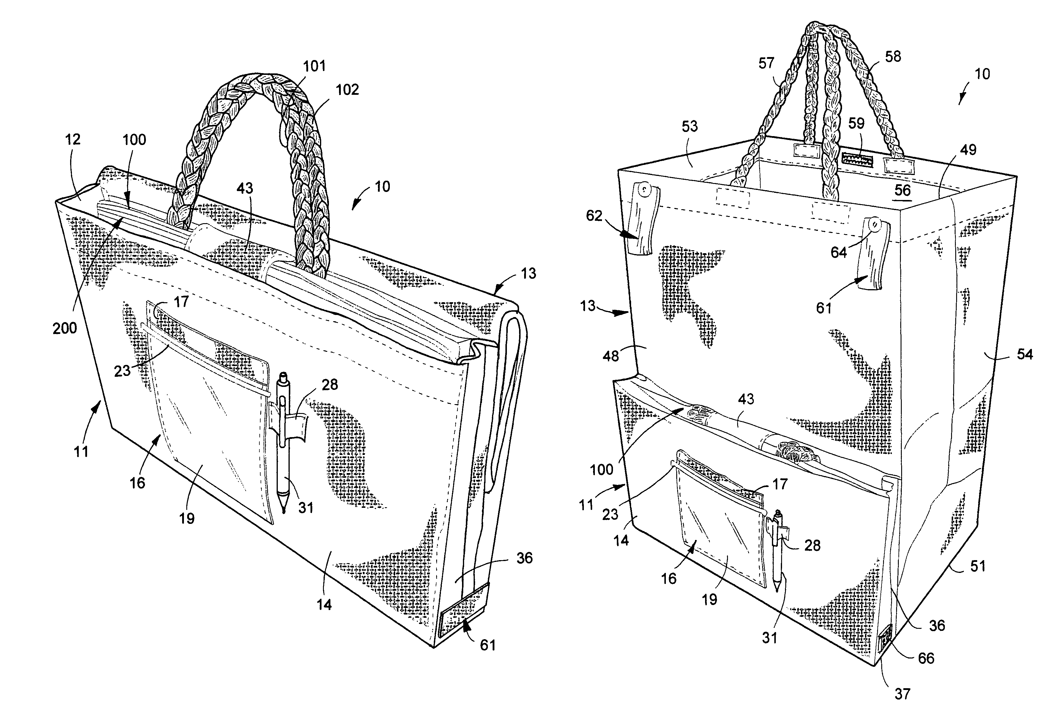 Compact reusable shopping bag assembly