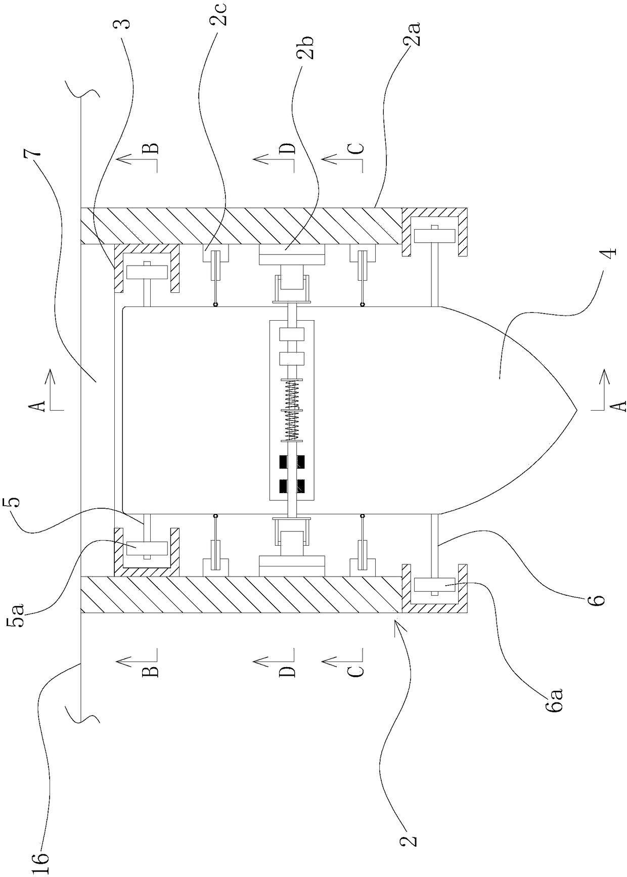 Emergency escape device and an escape method for an offshore platform