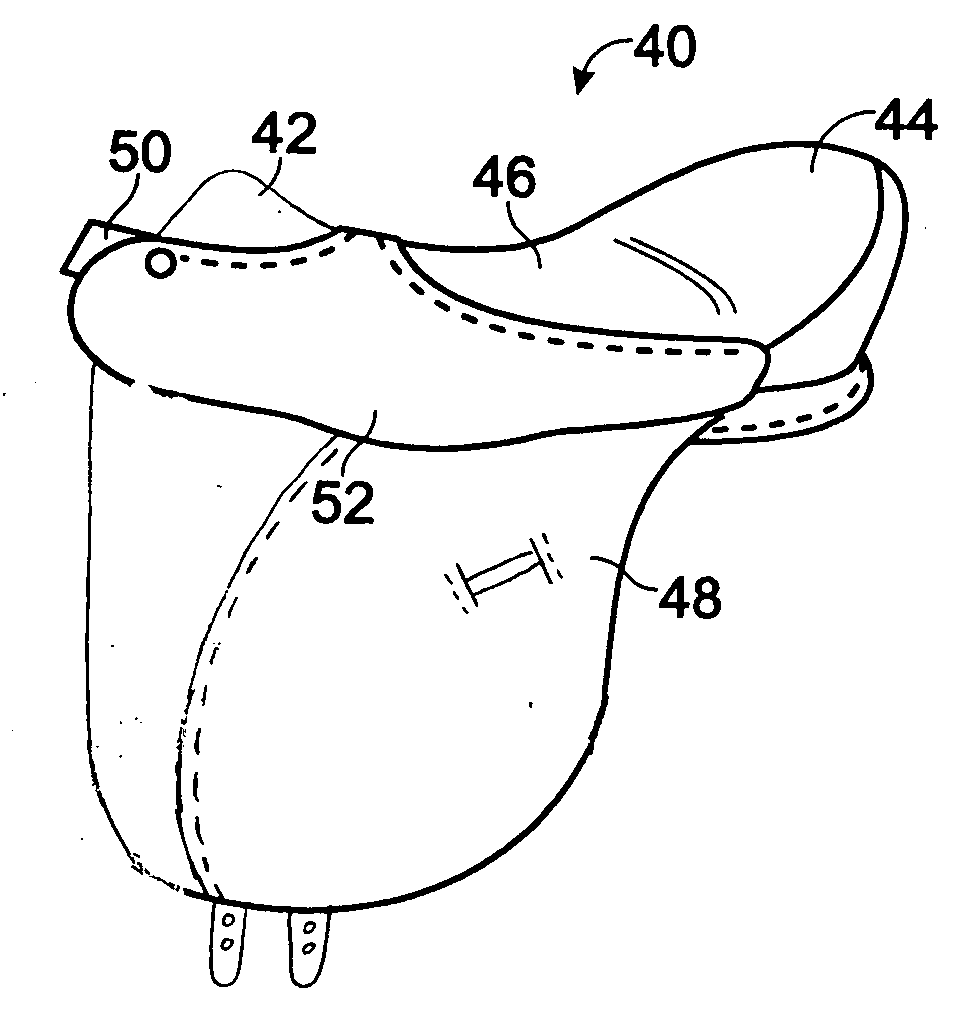 Treeless riding saddle and method of making the same