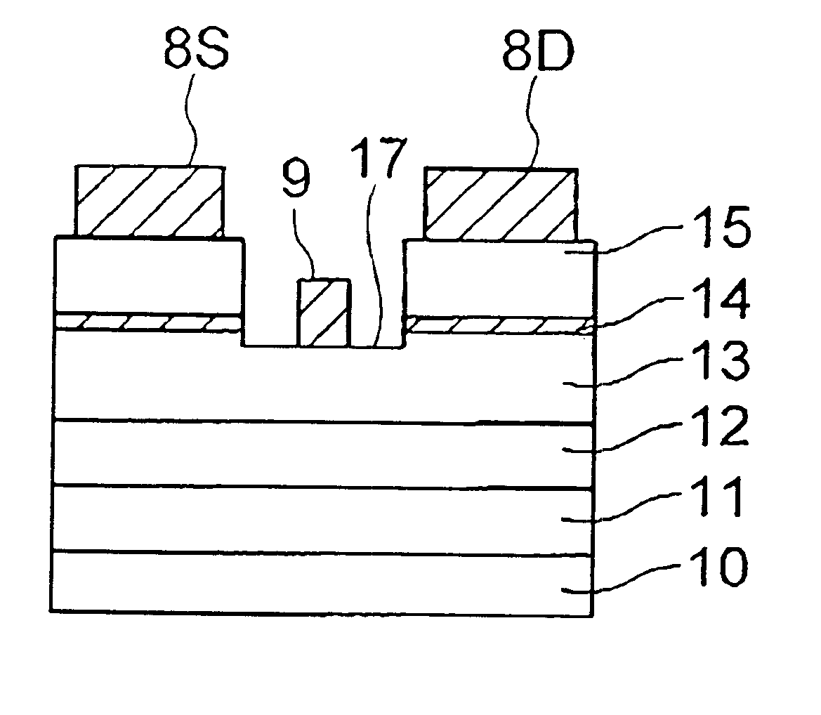 Hetero-junction field effect transistor having an intermediate layer