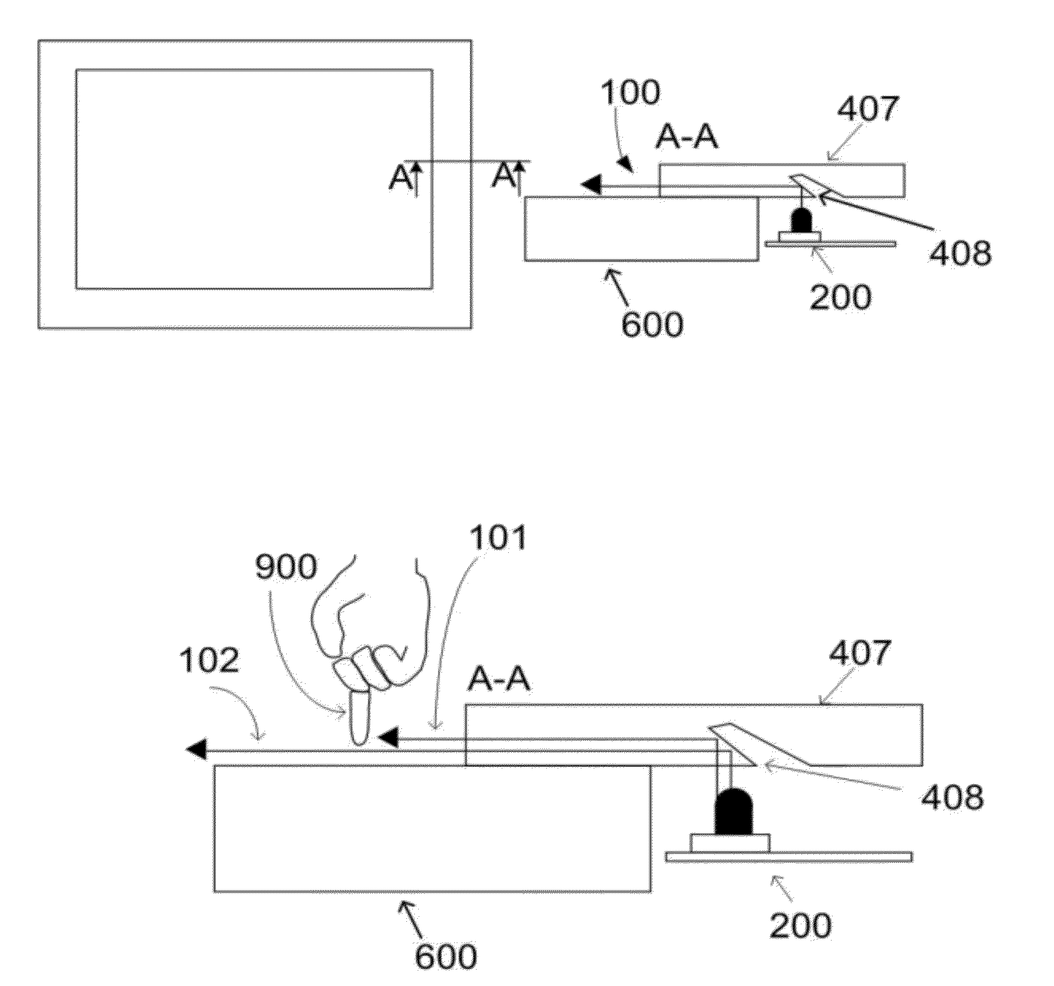 Optical touch screen with tri-directional micro-lenses