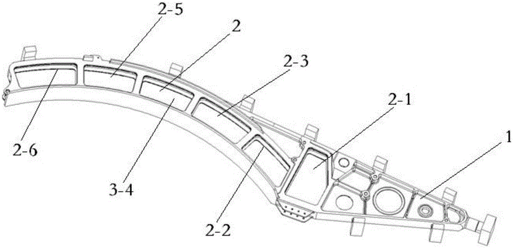 Welding jig for conducting vacuum electron beam welding on airplane flap sliding rail structural part