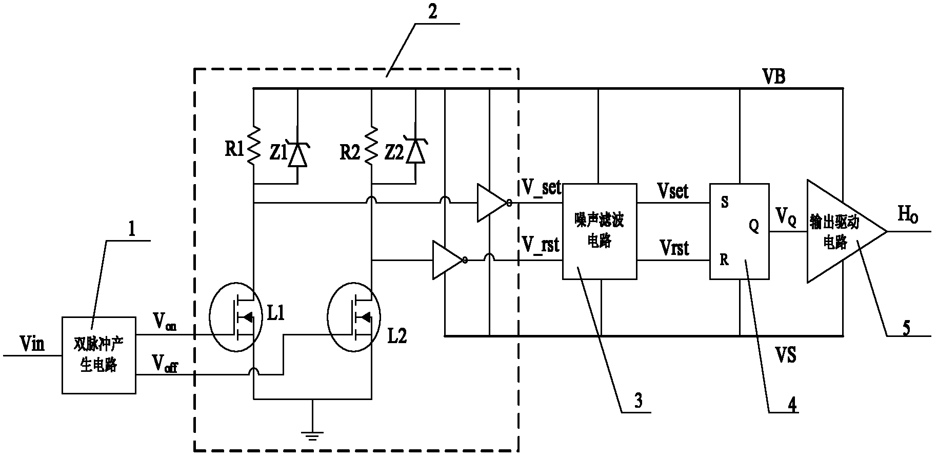 High-voltage side grid drive circuit resistant to power supply noise interference