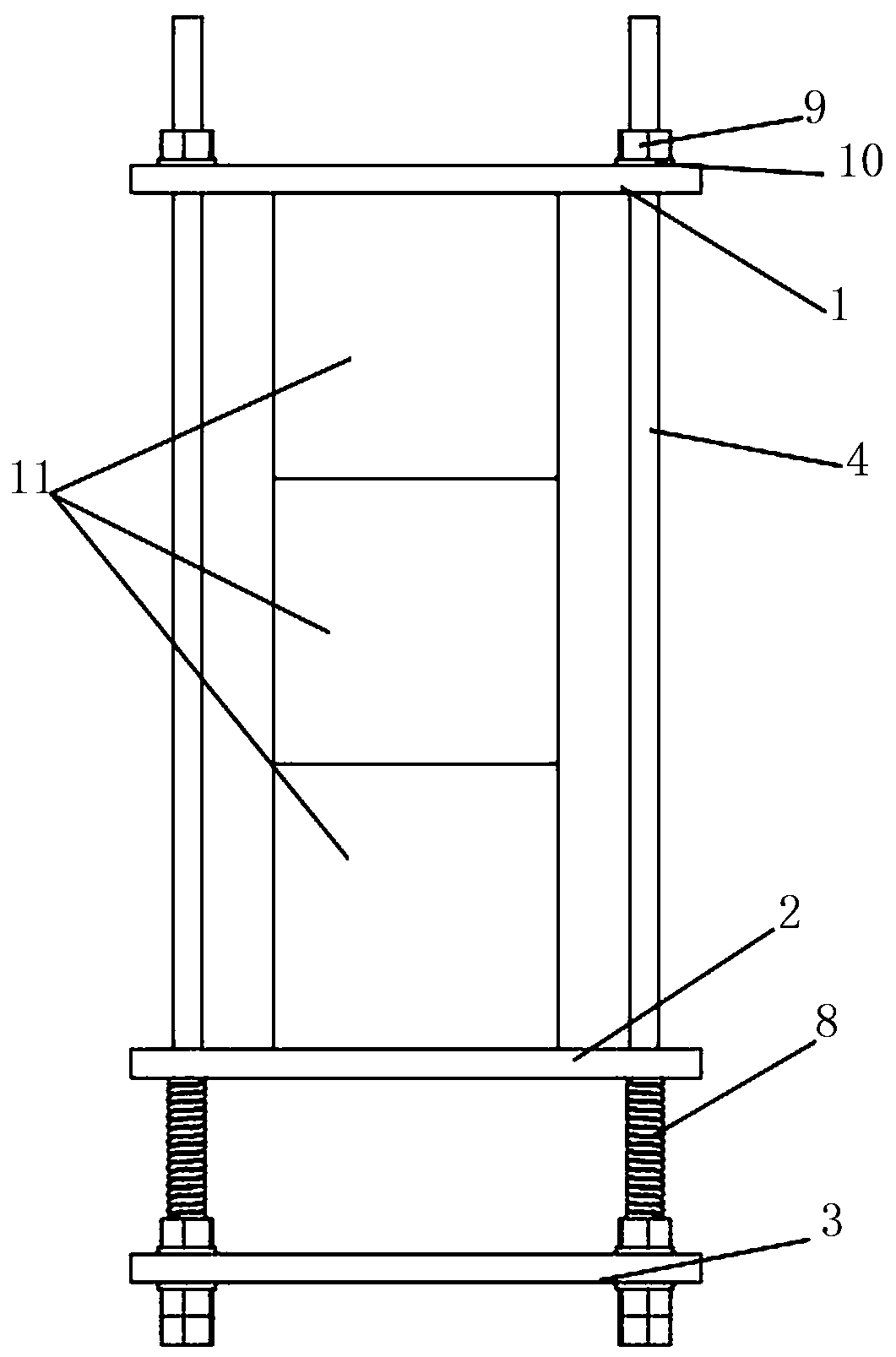 Concrete bearing device and testing method thereof