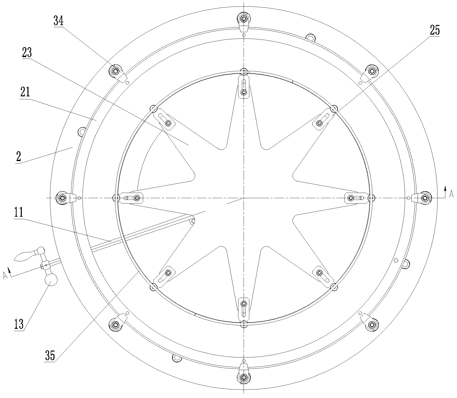 Measuring device for gap of guide blade edge plates