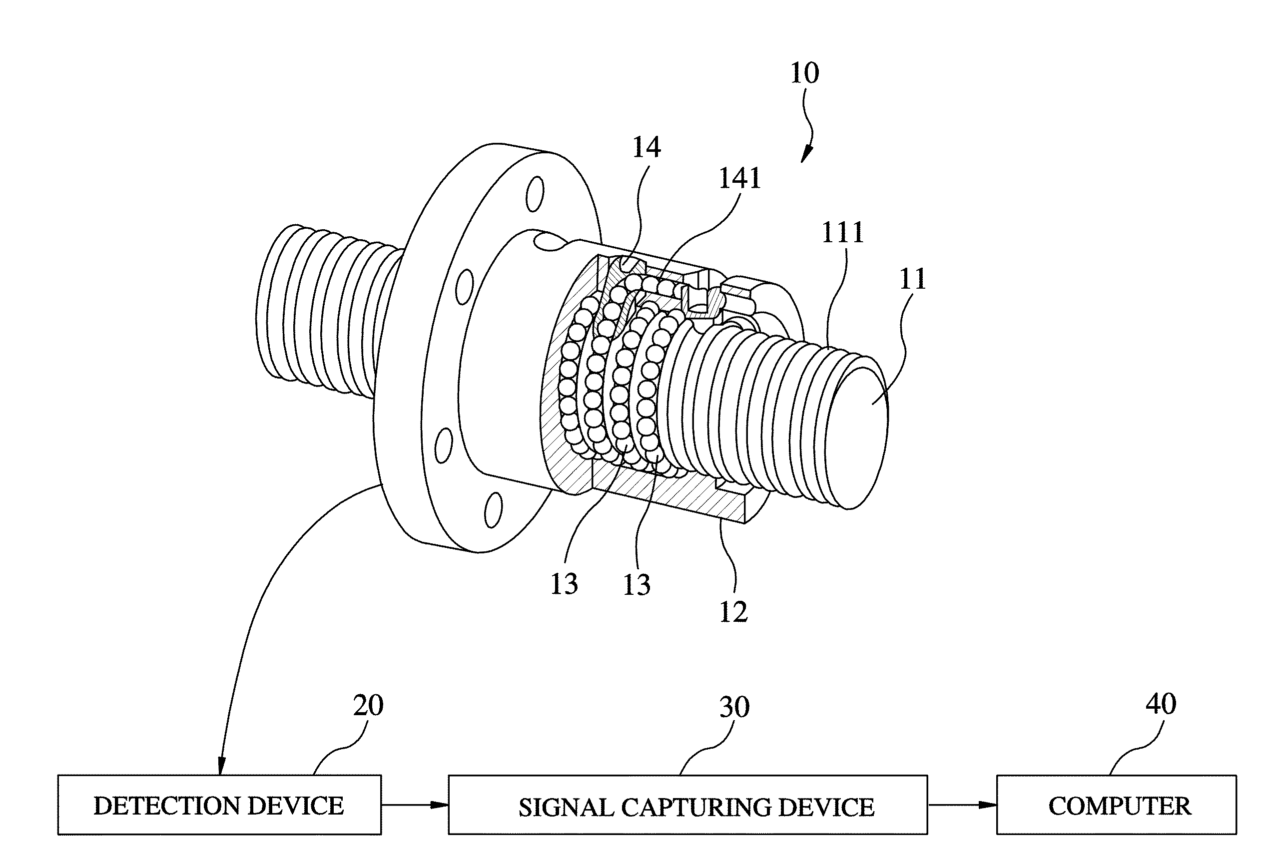 Method of detecting preload of ball screw