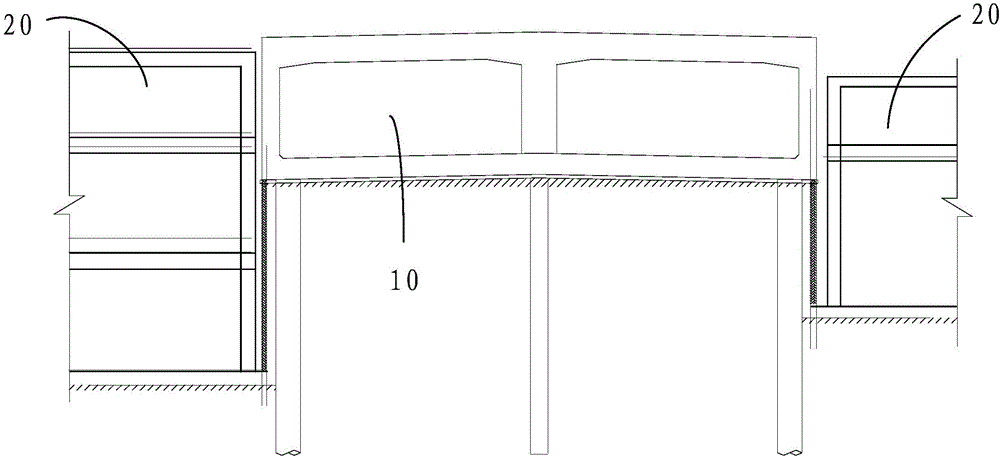 Structure for shoring of foundation trench and construction method