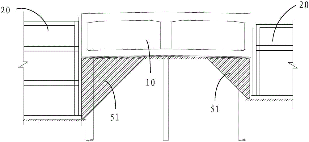 Structure for shoring of foundation trench and construction method