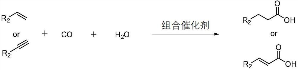 Method for preparing straight-chain carbonyl compound by catalyzing unsaturated hydrocarbon through polydentate phosphine ligand modified palladium combined catalyst