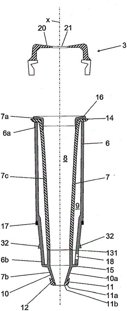 Cartridge, and teat cup