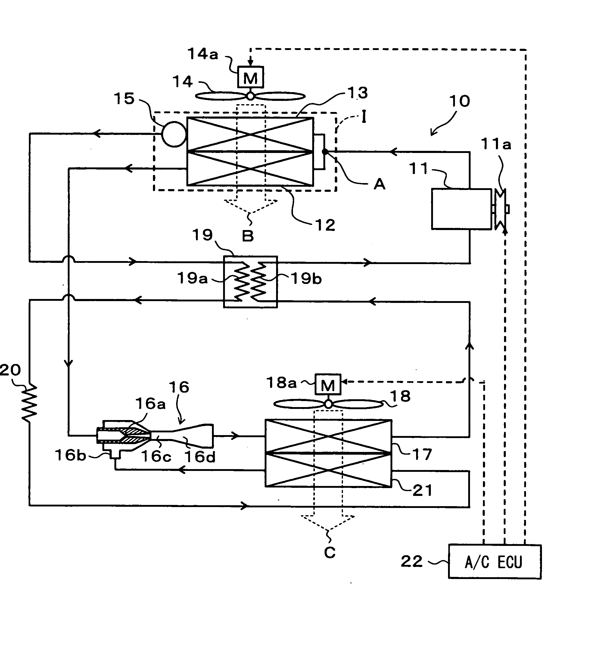 Refrigerant cycle device with ejector