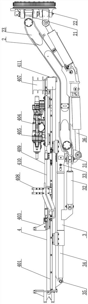 Automatic drilling angle adjusting system, drilling working mechanism and mine drill carriage