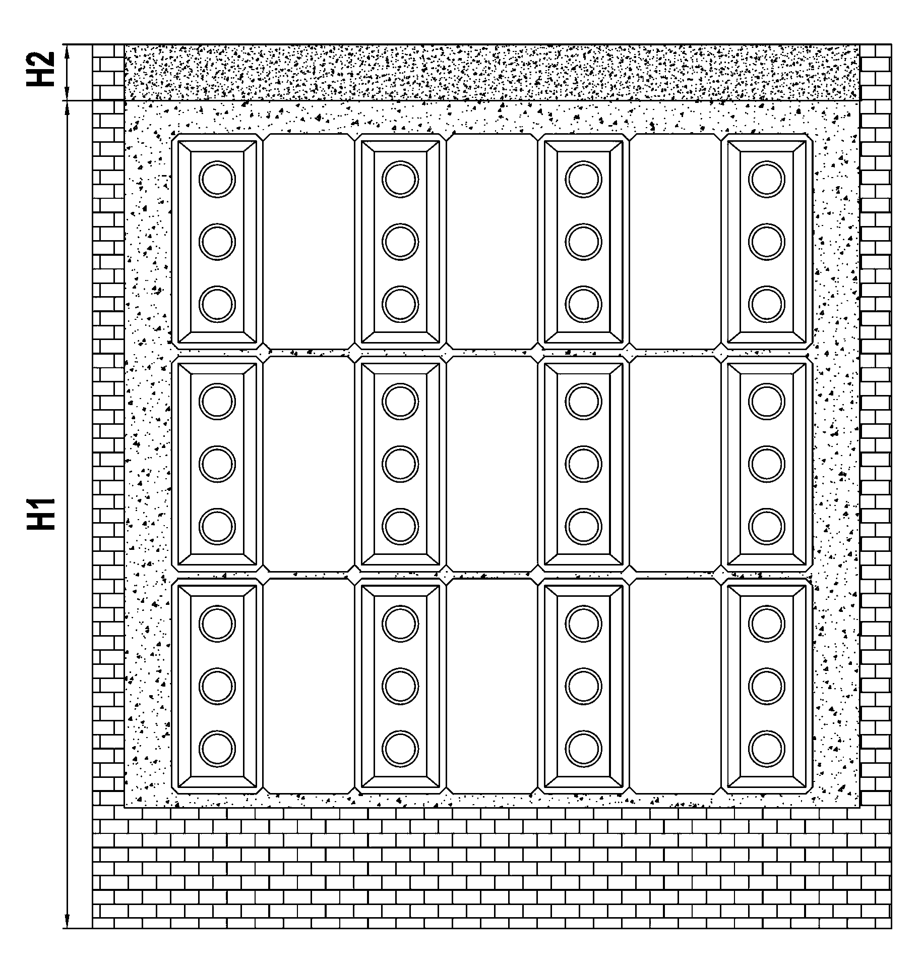 Method of opening type roasting filling material filling