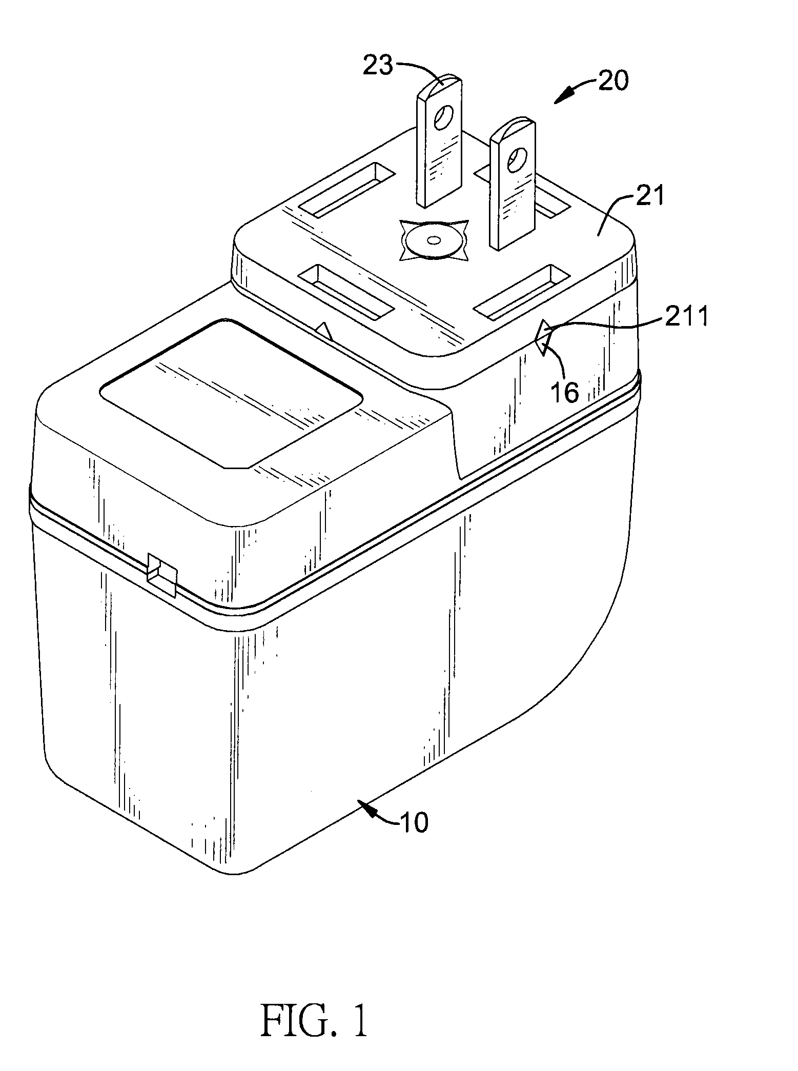 Converter with position adjustable plug