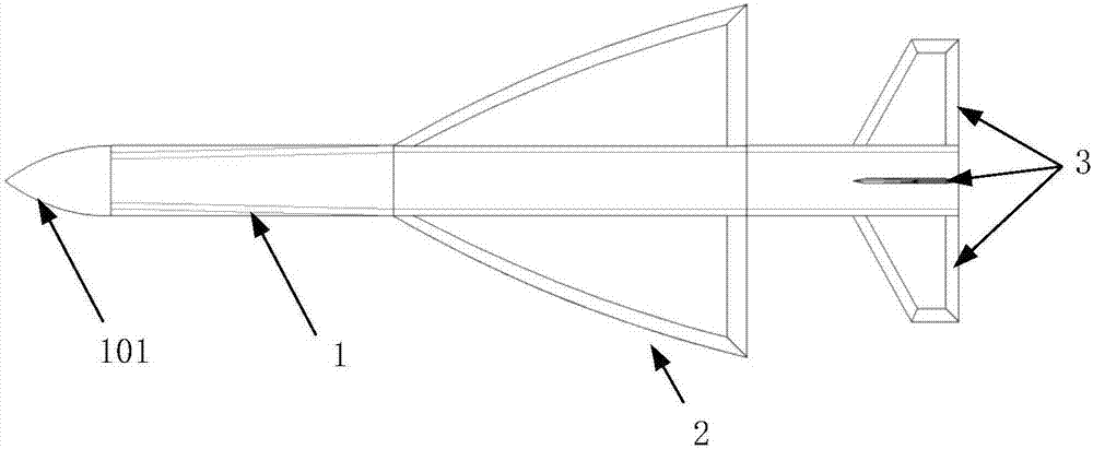 Hypersonic velocity waverider double-wing aerodynamic layout