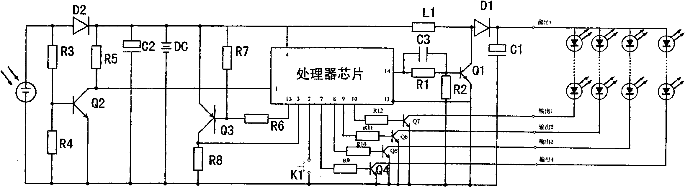 LED light apparatus integrating voltage-rise control module